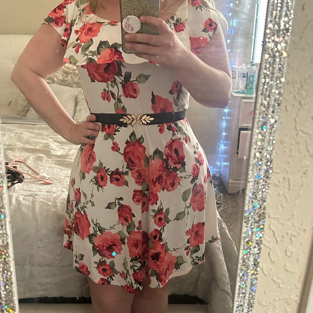 French Atmosphere Floral Mini Dress